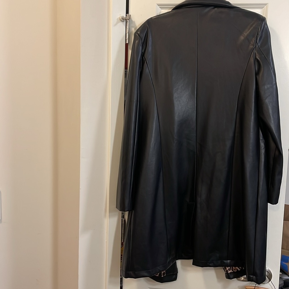 Black Leather Coat - Picture 5 of 6
